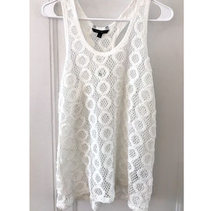 Banana Republic Sheer White Lace Tank Top - S